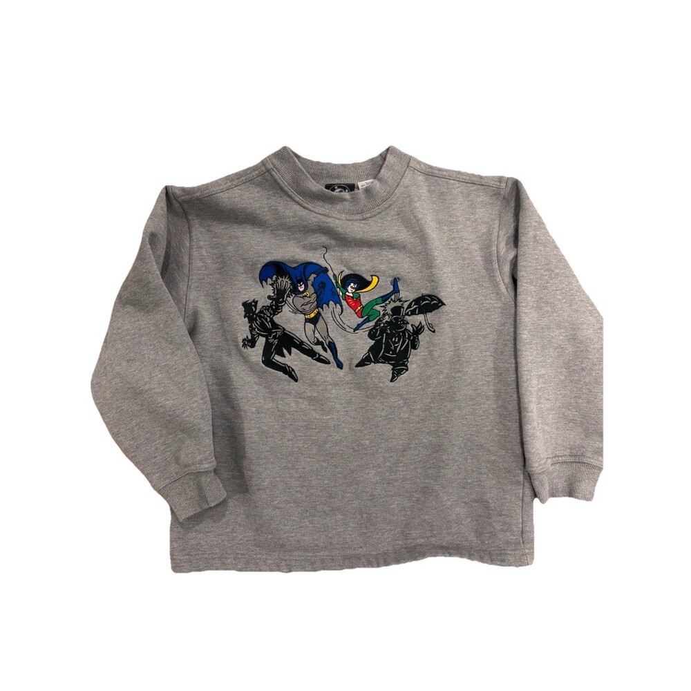 Vintage Batman Crewneck Sweatshirt Kids Size L 90s DC Comics Catwoman Robin